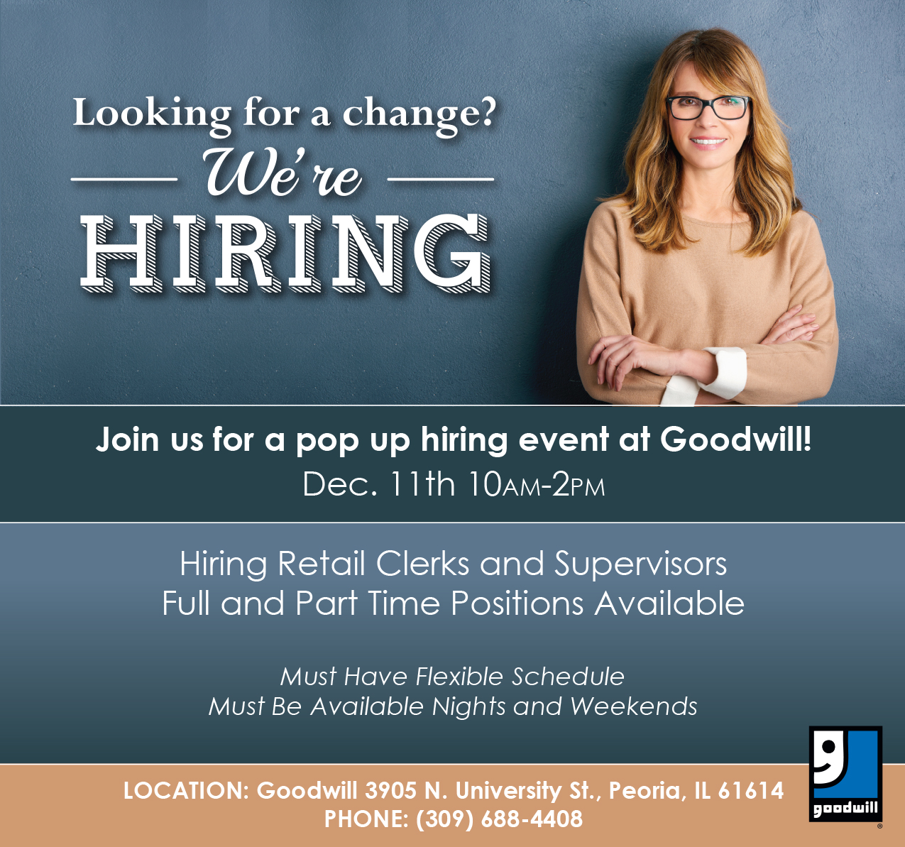 pop up hiring event web pages Goodwill of Central IL